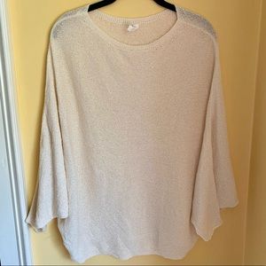 Wishlist Trxtured Cream 3/4 Sleeve Knit Top